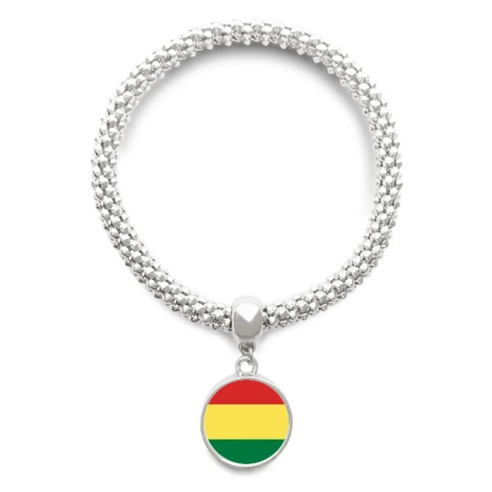 

Bolivia Flag Country Symbol Mark Pattern Sliver Bracelet Pendant Jewelry Chain Adjustable Bangle