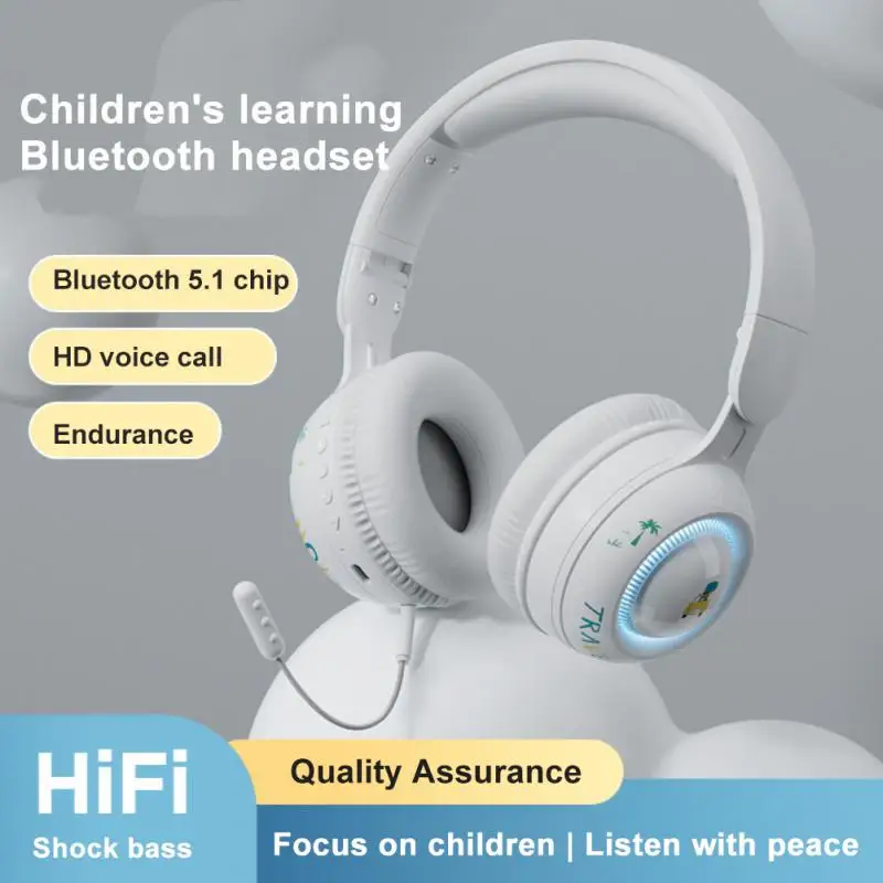 

Stereo Tws Headset Colorful Led Bluetooth Headset Sports Game Headset Support Tf Card Wireless Headphone For Kid Girl Gift