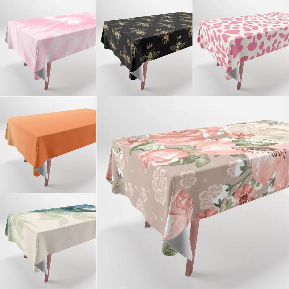 

Скатерть с защитой от загрязнений Рождественская Скатерть прямоугольная скатерть Водонепроницаемая скатерть маленькая свежая скатерть