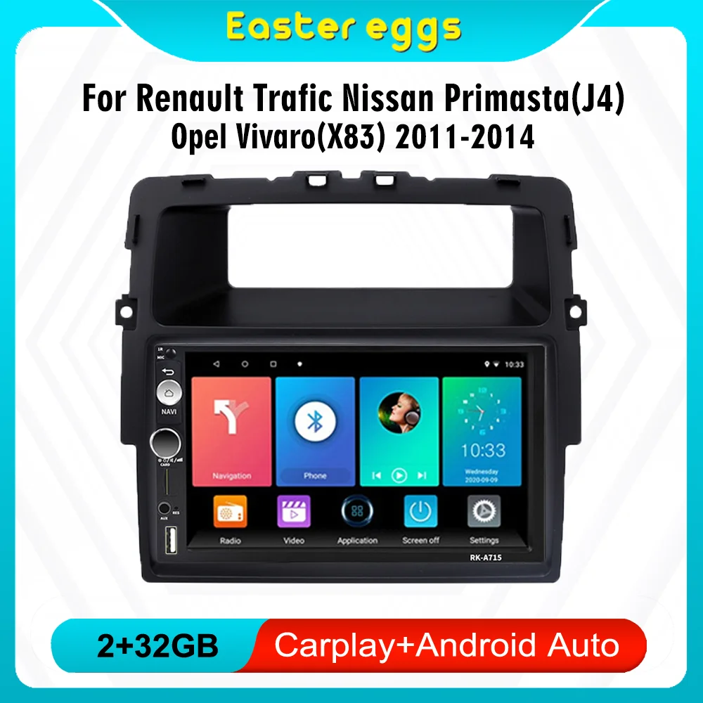 

7 Inch 2 Din Car Radio For Renault Trafic Opel Vivaro 2011-2014 Car Multimedia Player GPS Navigation Carplay Android Autoradio