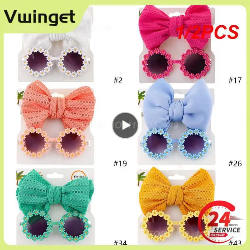 

1/2PCS Set Pet Dog Headband Summer Beach Dog Sunglasses Dog Grooming Party Photography Props Cat Headband Bow Pet Hair