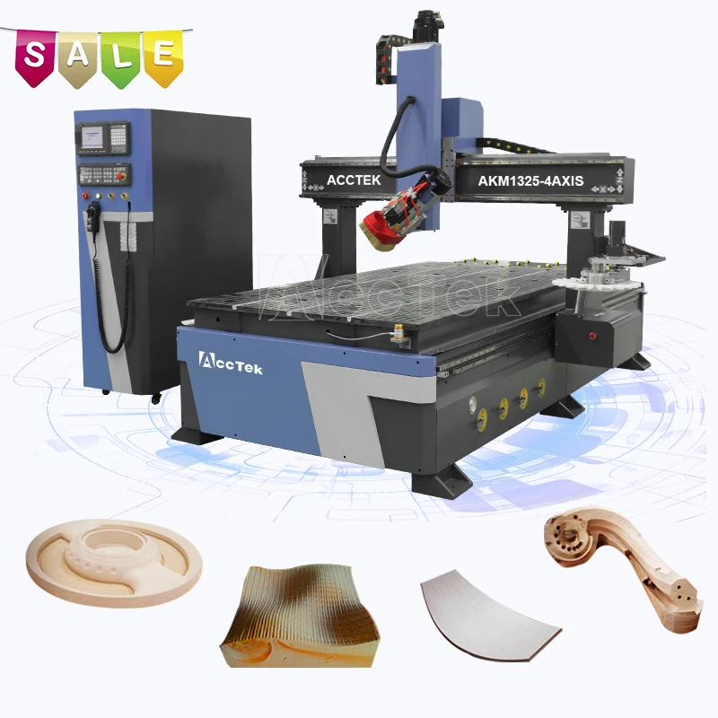 AccTek фрезерный станок с ЧПУ для резьбы по дереву модель автомобиля 3d Syntec система