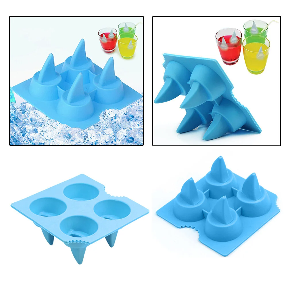 

1pc Shark Fin Ice Grid Ice Mold Creative Novel Ice Making Mold for Home (Blue)