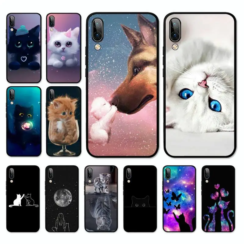 

Cute Cat kitten Phone Case For Oppo A9 A7 A3s A1k Realme 6 5 Pro C3 Reno 2 Z Vivo Y91 C Y81 Y67 Y51 Y17 Cover