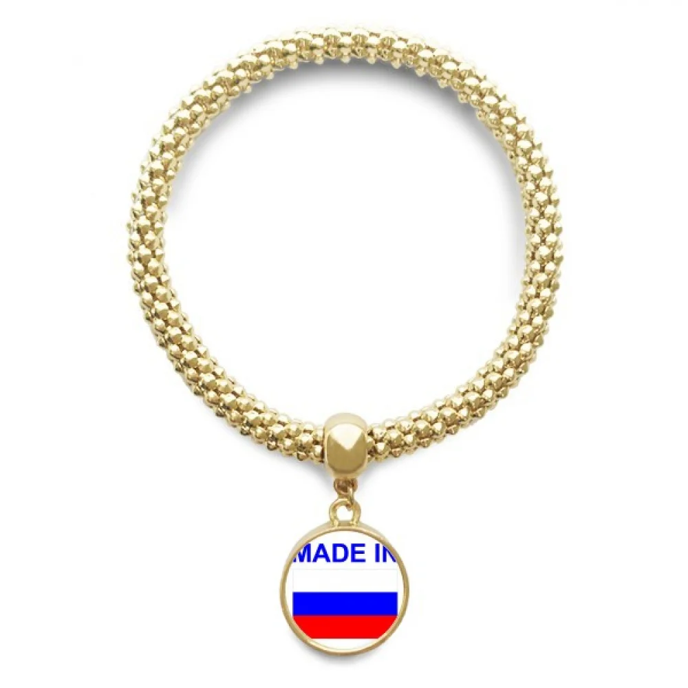 

Russia Country Love Golden Bracelet Round Pendant Jewelry Chain
