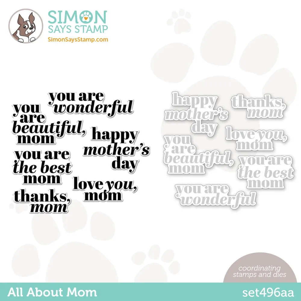 

Mother's Day Metal Cutting Dies and Clear Stamp Scrapbooking Photo Album Embossing Paper DIY Greeting Card Template 2022 New