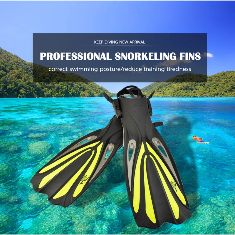 Adjustable Snorkeling Swimming Non-Slip Fins Special for Diving Boots Shoes Gear Keeps Diving Open Heel Scuba Diving Long Fins