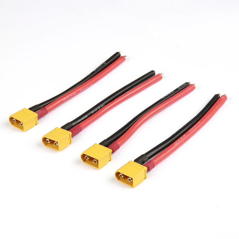 

5pair/lot XT60U Male Female Plug/Connector/Adpter with Housing 10CM 12awg Silicon Wire Cable for FPV Racing Drone Accessory