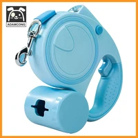 adamcong retractable dog leash with led flashlight multi function lighting light pick up box garbage bag