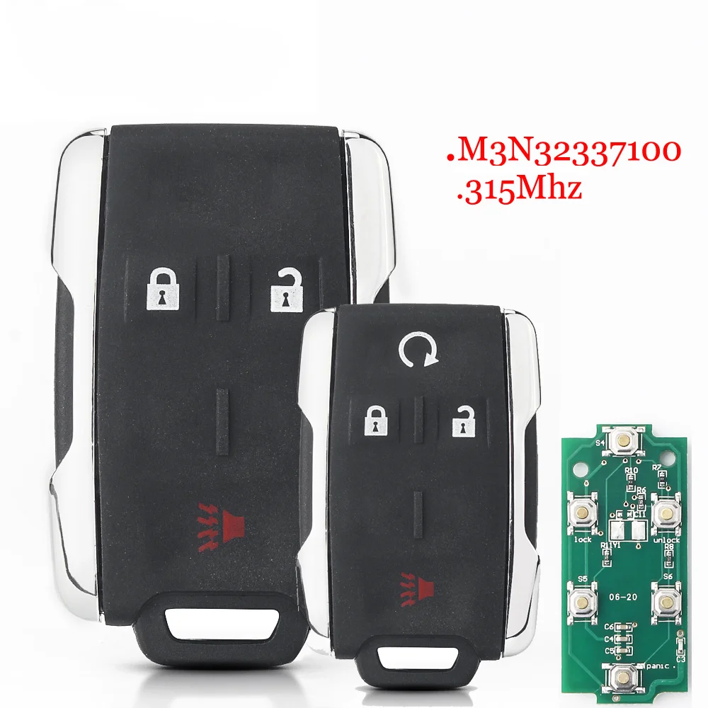 

QZTECH Remote Car Key M3N32337100 315Mhz For Chevrolet Silverado 1500 2500 3500 2014 2015 2016 2017 2018 For GMC 3/4/5/6 Buttons