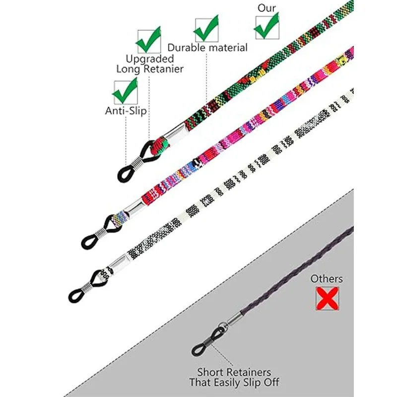 Богемные очки искусственные из полиэстера и хлопка веревка для очков ремешки