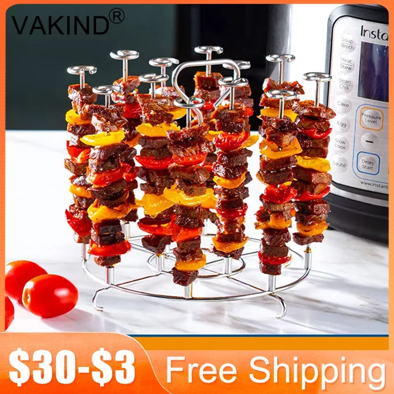 

NEW2023 Skewers Grill Stands Multifunctional Food Dehydration Holders Airfryer Steaming Stand Accessories Kitchen Gadgets