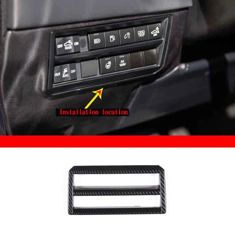 

For 2022-2023 Toyota Tundra ABS carbon fiber car styling Car headlight adjustment switch decorative frame sticker auto parts