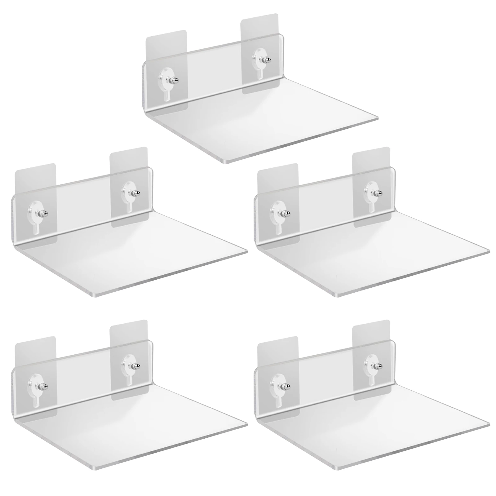 

5/10PCS Wall Hanger Acrylic Display Rack No Punch Shelf Wall Flower Pot Stand Holder Kitchen Bathroom Wall Mounted Holders