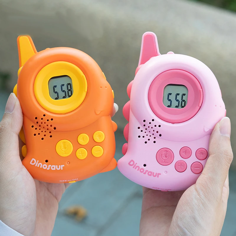 Children Dinosaur Walkie Talkie 2PCS Kids Handheld Radio Transceiver Electronic Toys Interphone Toy For Girls and Boys Gift