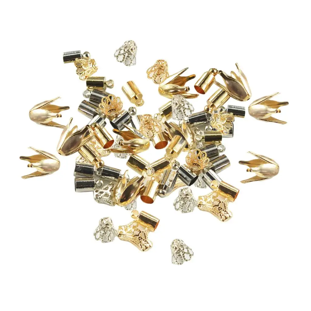 

100 Pieces Jewelry End Tips Bottom Tassel Cap Spacer DIY Jewelry Making Craft
