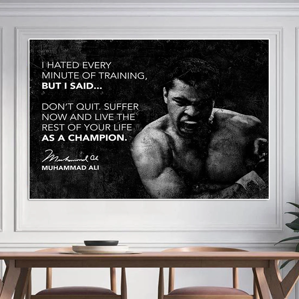 

Famous Boxing Star ALI Inspirational Canvas Painting Sports Player Abstract Poster Print Gym Wall Art Mural Room Home Decoration
