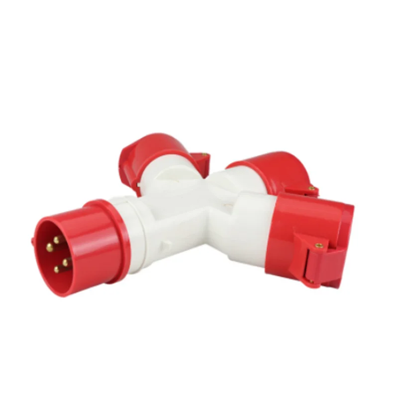 

Industrial Waterproof aviation plug connector 4 core AC220V-250V16A/32A red color multifunction is divided into three plugs expl