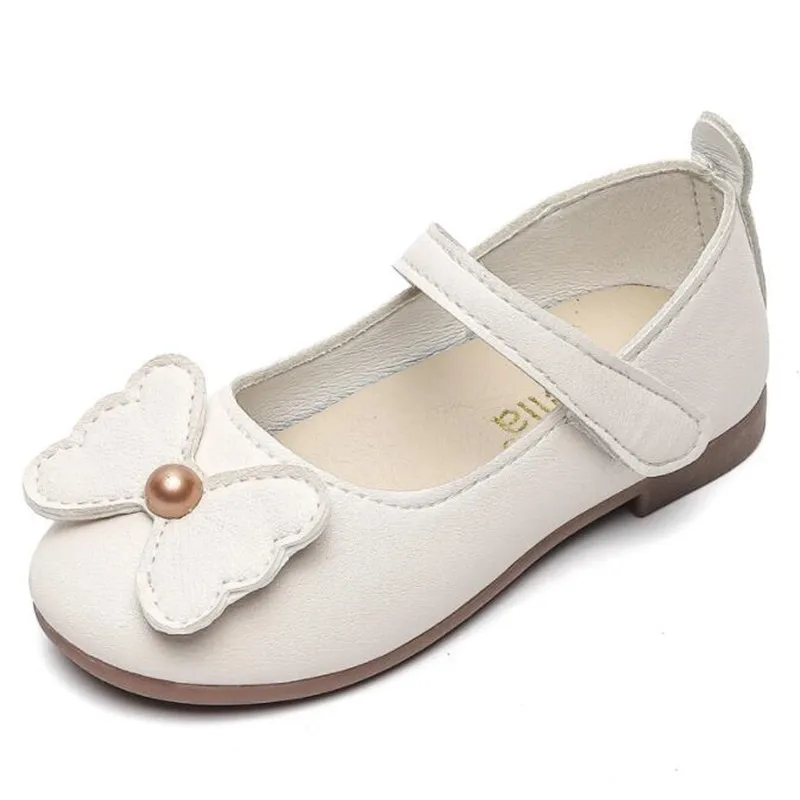 

Spring New Trend Bow Dance Performance Princess Shoes Children's Solid Color Casual Walking Small Leather Shoes