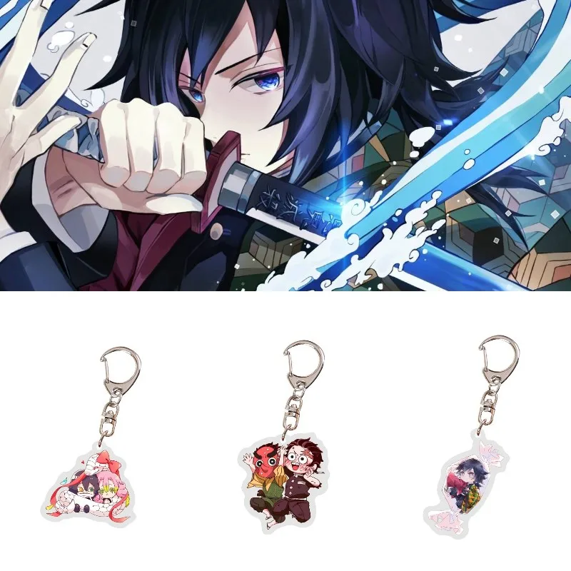 

Anime Demon Slayer Key Chain Kimetsu No Yaiba Blade Of Ghost Keychains Acrylic Figure Tomioka Giyuu Uzui Tengen Keyrings Pendant