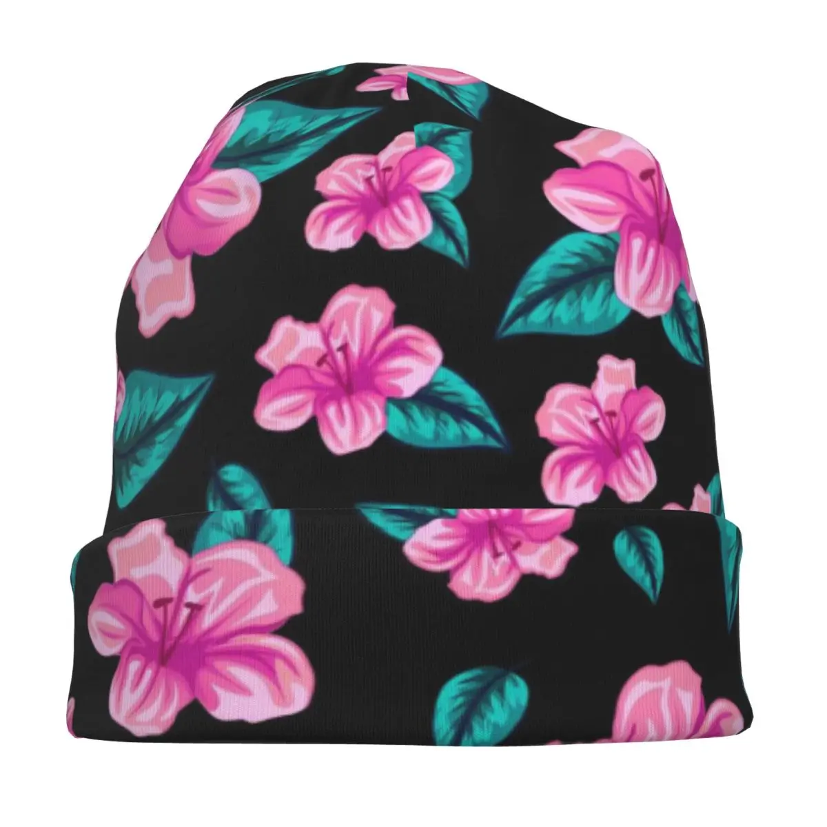 Шапки-бини с тропическим цветочным принтом шапочки гавайским цветком и черепами