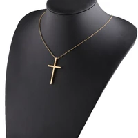 2pcs mirror polish stainless steel christian jesus cross necklace 1530mm pendant for engraved diy custom logo necklaces