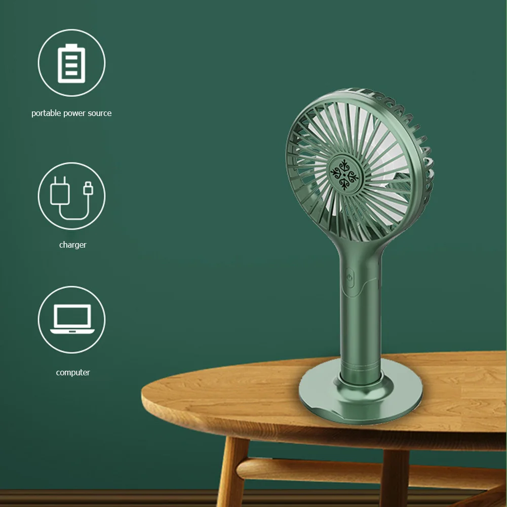 

Mini Hand-Held Fan Portable Desk Electric Fans 800mAh USB Rechargeable 3 Speed Adjustment Low Noise Summer Air Cooler