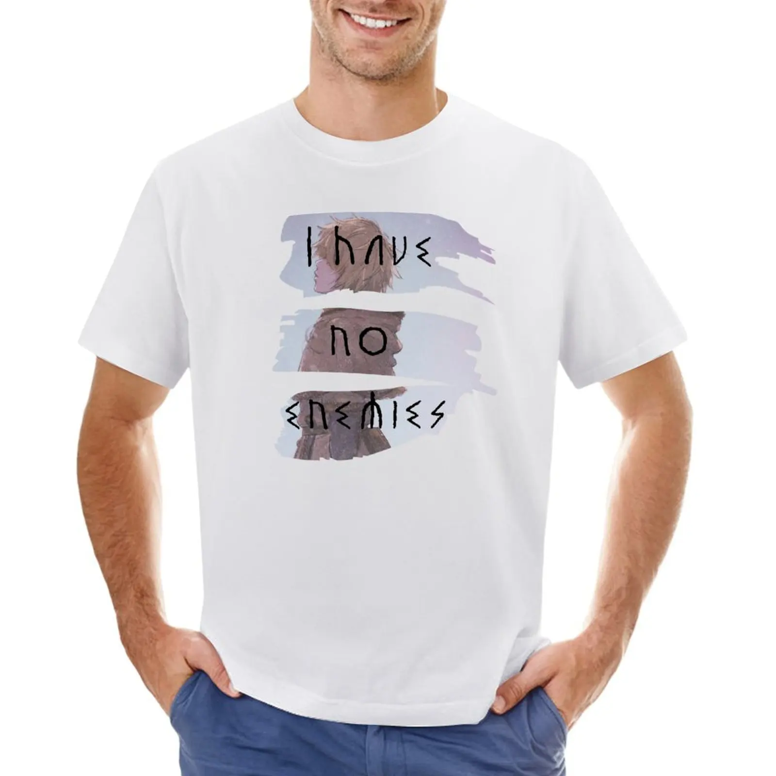 Дизайн у меня нет врагов тема Vinland Сага футболка для влюбленных манги Торфинн