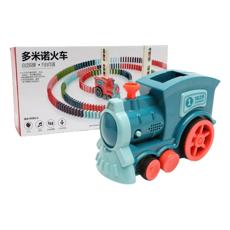 

Domino Train Toy Stacking Block Set Domino Building Block Brain Developmental Automatic Electric Car for Kids 3Years+