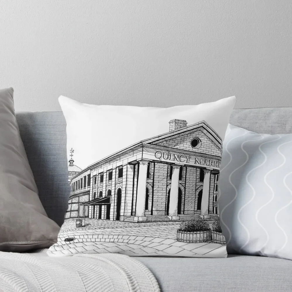Рождественские наволочки для диванных подушек Boston's Quincy Market-Draw декоративные