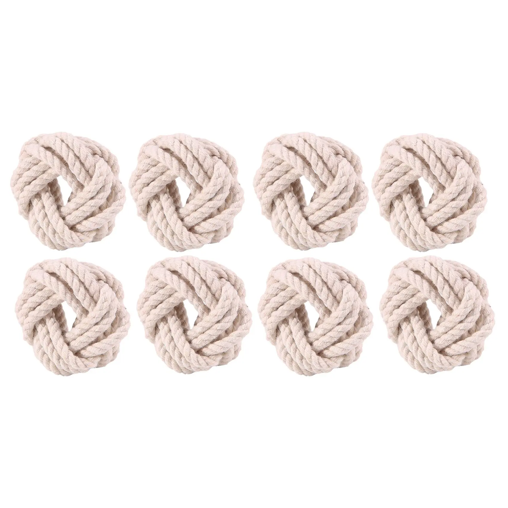 

8Pcs Model Room Natural Jute Napkin Ring Rope Woven Napkin Buckle Linen Rope Napkin Ring