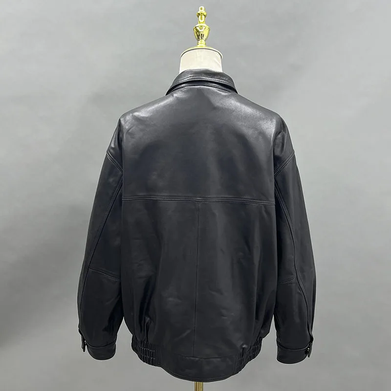 Женская кожаная куртка JANEFUR мотоциклетная из натуральной кожи с отложным