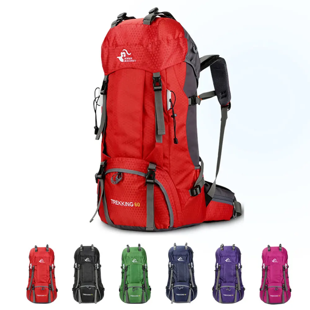 

60L Outdoor Mountaineering Backpack Waterproof Tear Resistant Oxford Cloth Sports Travel Bag With Rain Cover Unisex Backpack