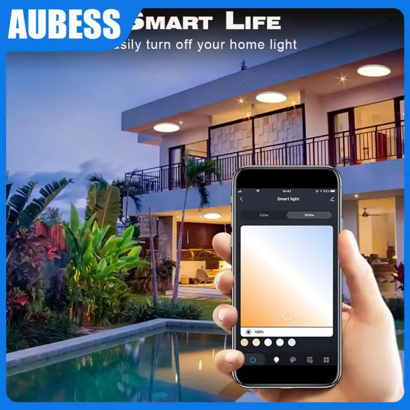 

30w Voice Control Tuya Wifi Work With Alexa Google Home Lighting App Remote Control Rgbcw Ceiling Light Smart Home Bedroom Decor