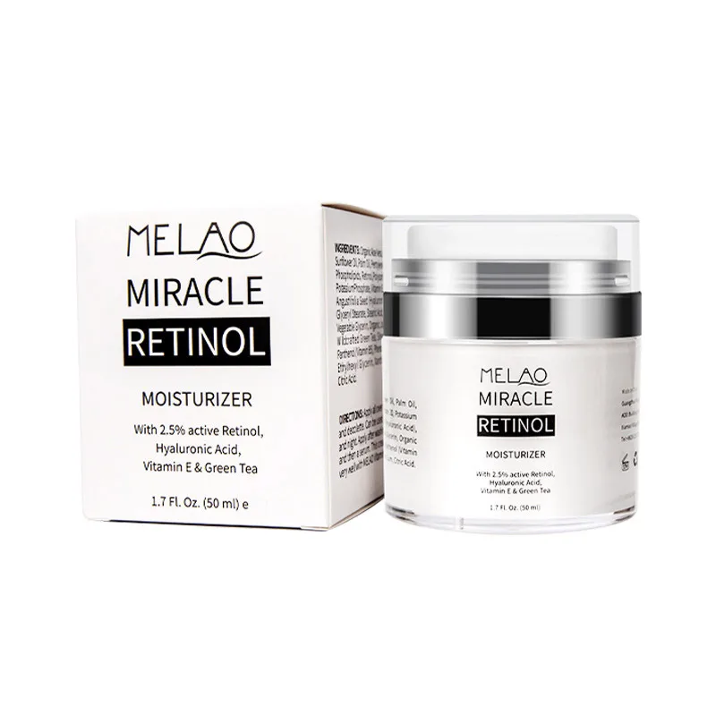 

MELAO 2.5% Retinol Moisturizer Cream Hyaluronic Acid Anti Aging And Reduces Wrinkles And Fine Lines Day And Night Retinol Cream