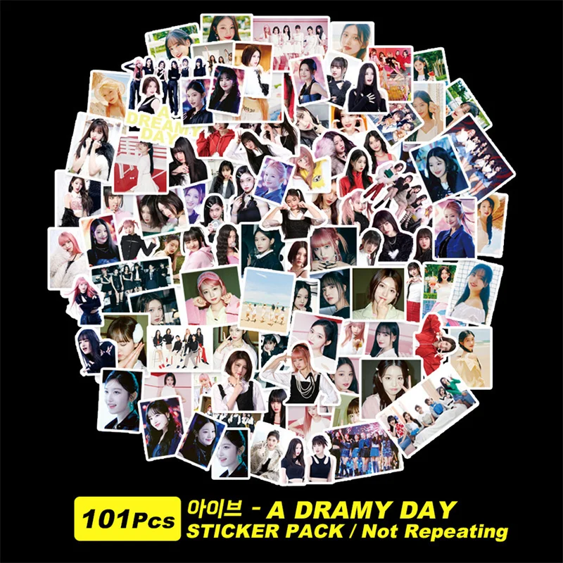 

101pcs/set Album IVE A DREAMY DAY Portrait Series Stickers F Support Cell Phone Decorative Stickers Character Stickers Liz KPOP
