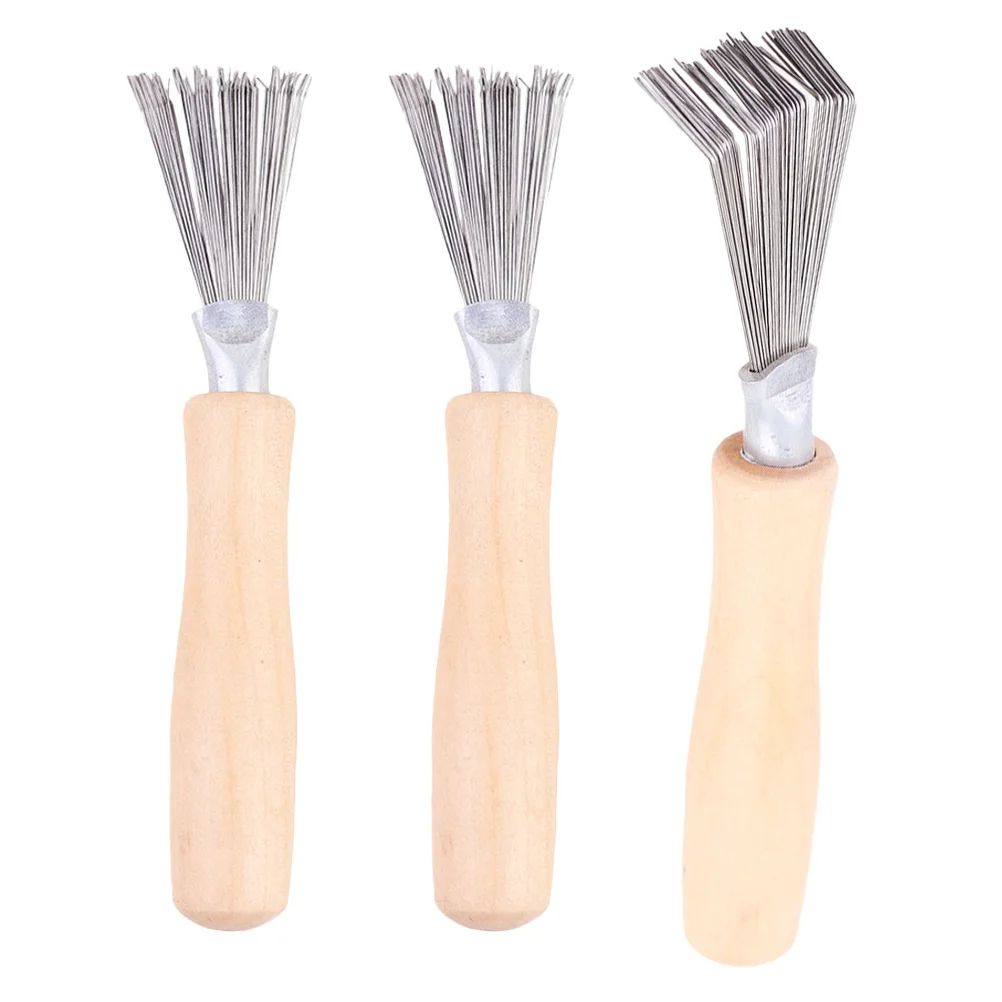 

3pcs Combs Hair Remover Hair Pick Comb Clean Wooden Hair Brush Tool Comb Cleaner Brush Comb Cleaning Supplies