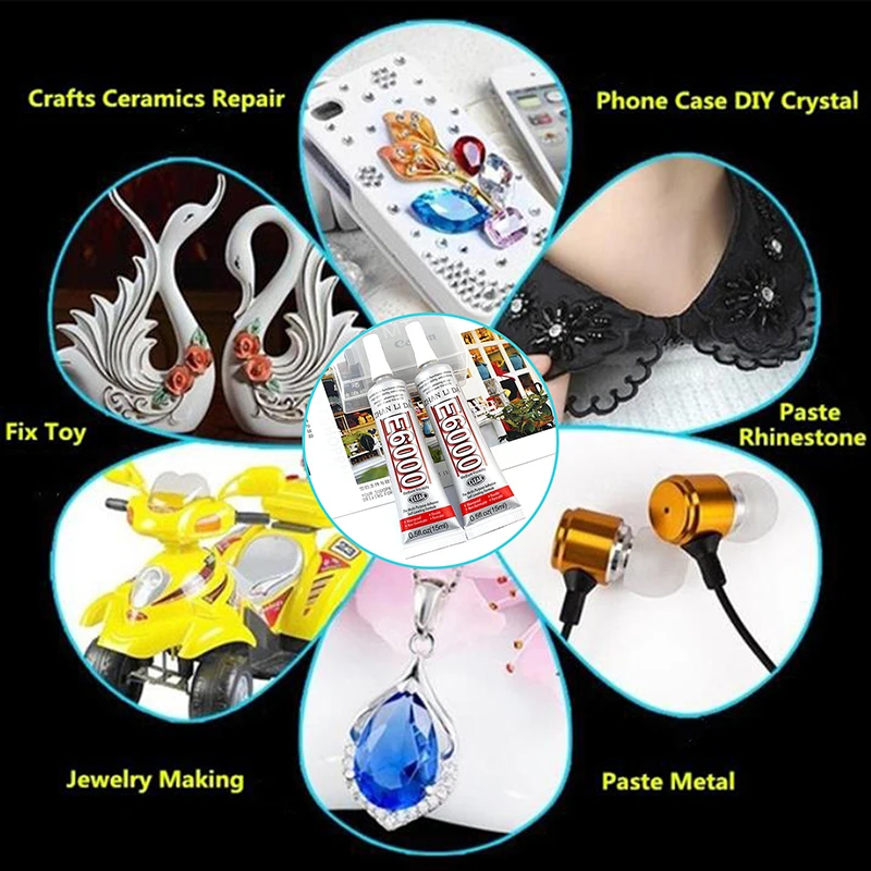 Клей E6000 15 мл CrystalDIY прочный клей горячей фиксации для ювелирных изделий одежды