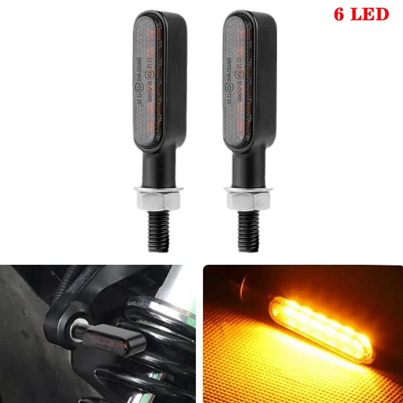 Указатель поворота мотоцикла, 3 светодиодные указатели поворота, лампа 12 В, 8 мм, указатель поворота для мотоцикла, мигалка для Honda, Yamaha, для кафе Racer
