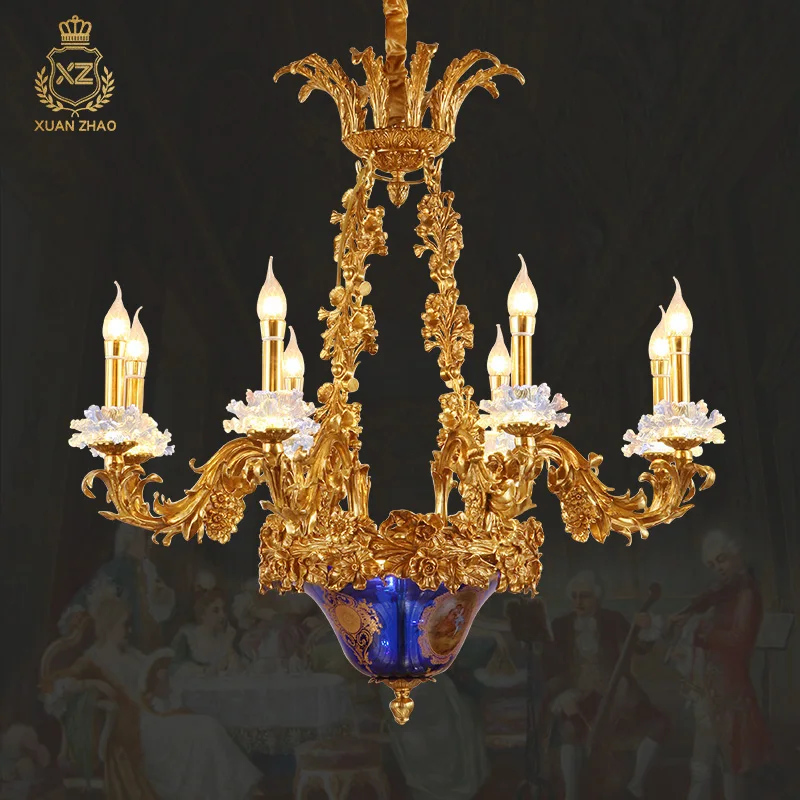 XUANZHAO французский дизайн античная латунь золото роскошная люстра бальные