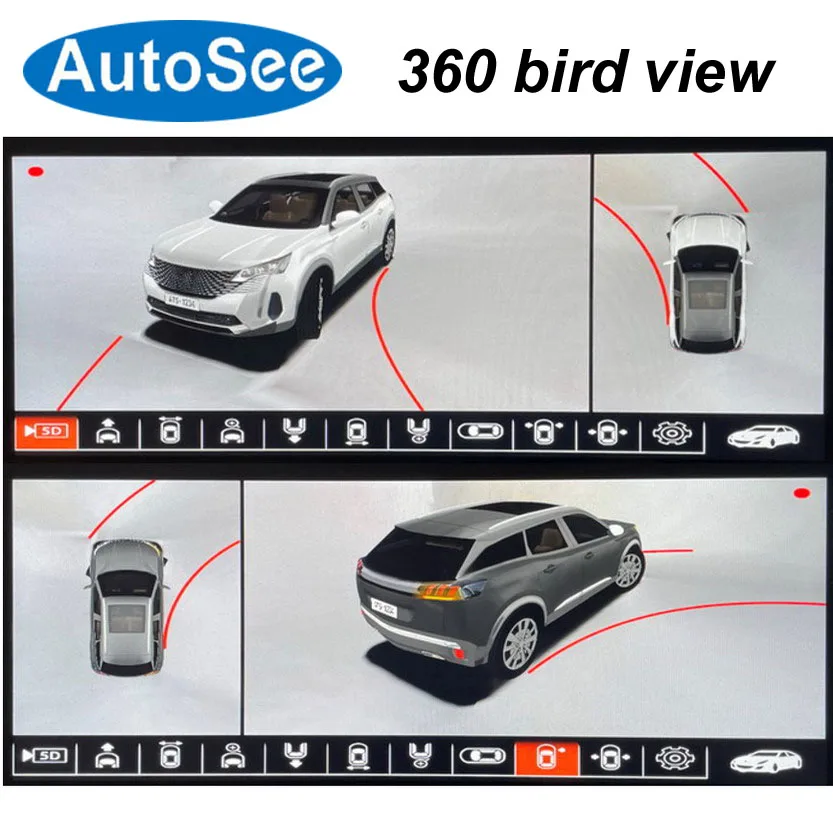 Костюм оригинального OEM-монитора 2021 для автомобиля Peugeot 5008 360° ° камера 3D птичий