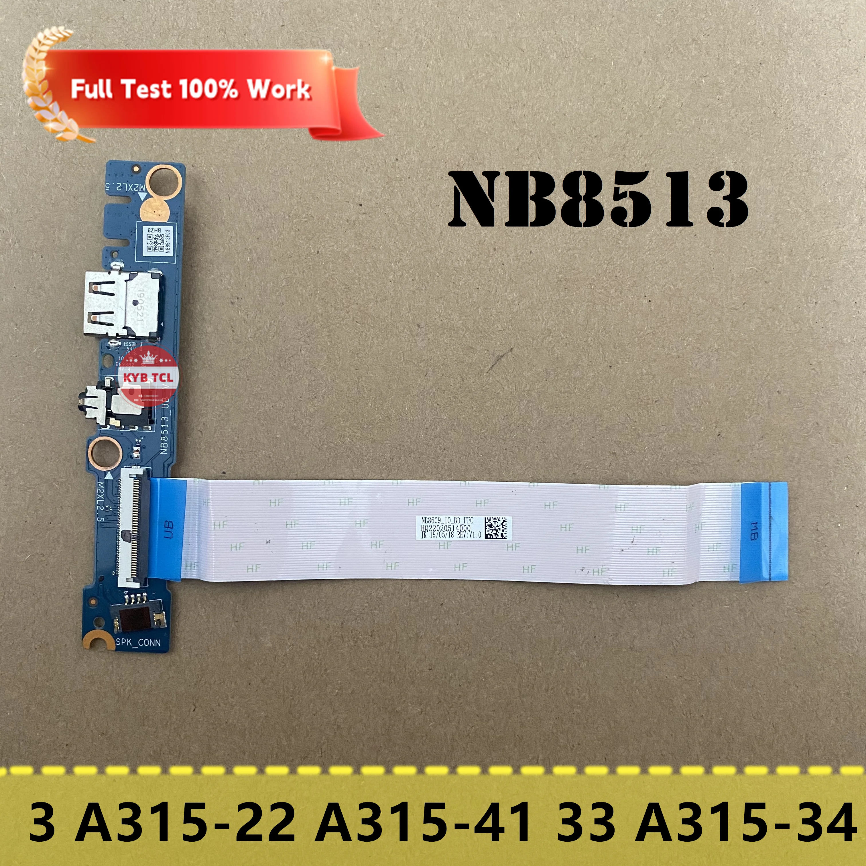 Плата аудиопорта USB или кабель NB8513F03 для ноутбука Acer Aspire 3 A315-22 A315-41 A315-33 A315-34 NB8609