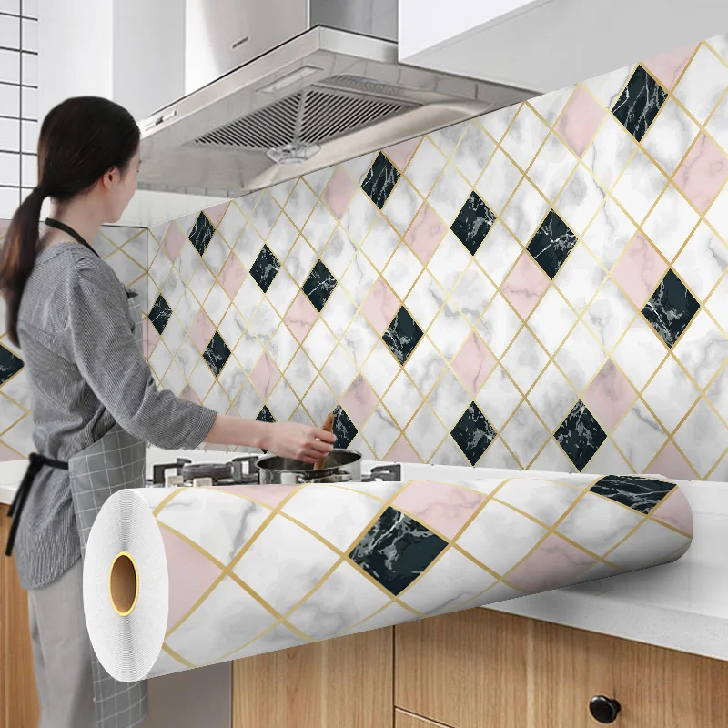 

Aluminum Coating Waterproof Modern Desktops Contact Paper Renovation Wall Stickers PVC Self Adhesive Wallpapers Home Decor Paper