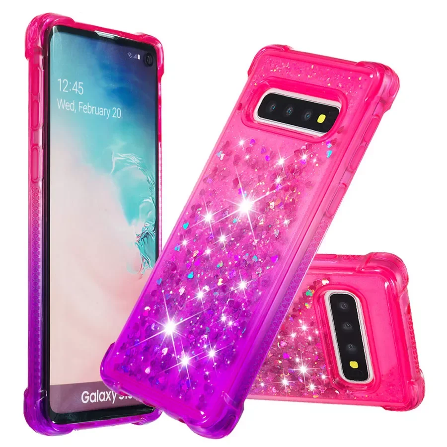 

IQD for Galaxy S10E S10 Plus Glitter Case M20 M10 S9 S8 Cover Girls Women Cute Floating Liquid Quicksand TPU Protective Shell A9