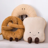 new kawaii plush smile croissant pillow lovely burritos dolls stuffed soft bread cushion for kids girls birthday valentine gifts