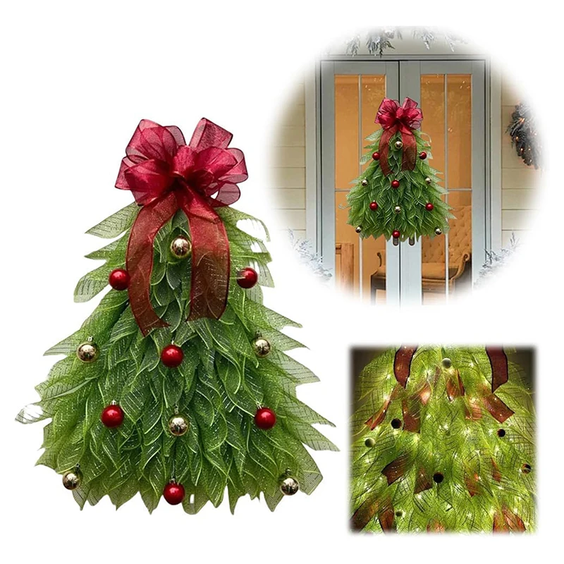 Christmas Simulation Tree Wreath Door Decoration Hanging Home Holiday Yard Props Outdoor Garden Gifts