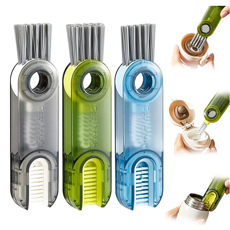 

3 In 1 Multifunctional Brush Brush Cup Mouth Brush Insulation Cup Bottle Mouth Cleaning Brush Household Sink Cleaning Brush New