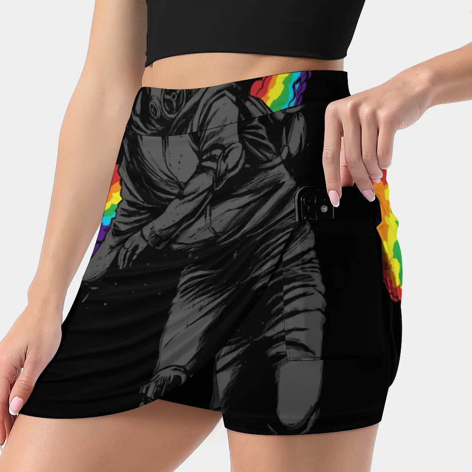 Юбка-мини женская с защитой от разрыва газа Юбка-мини женская с защитой от разрыва газа