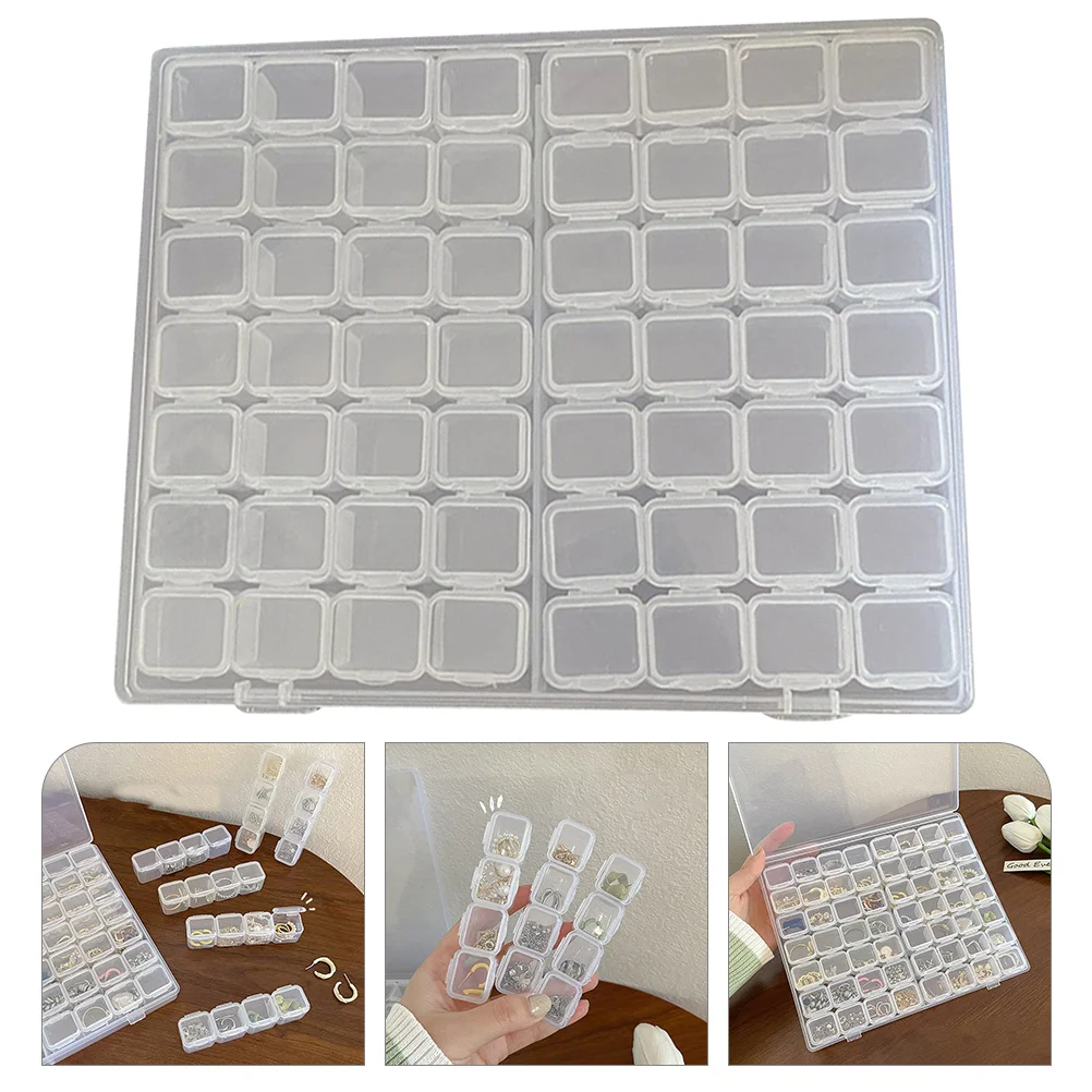 Box Organizer Bead Containers Jewelry Storage Clear Beads Mini Earring Case Dividers Rhinestone Holder Transparent Bracelets