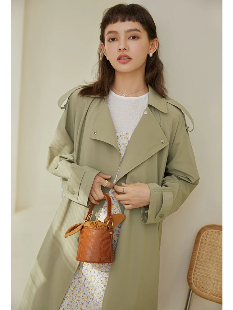 ZIQIAO японский Женский Тренч Офисная Женская ветровка женский длинный 150 см новое